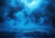 © YONG - Dark blue background with smoke and fog on the floor