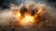 © YONG - Epic explosion with dust and debris, creating an intense visual effect.