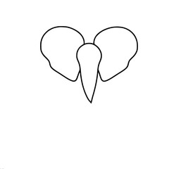 Aufkleber - Minimalist elephant outline art on light background