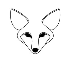 Aufkleber - Minimalist line art of fennec fox with large ears