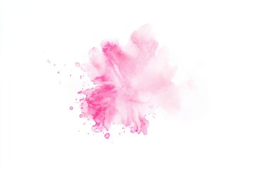 Wall Mural - Watercolor illustration of a pink flower on a white background, perfect for use in designs and prints