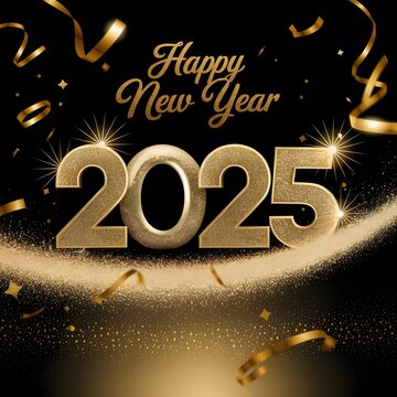 Happy New Year 2025. Festive background for your design. Vector illustration.