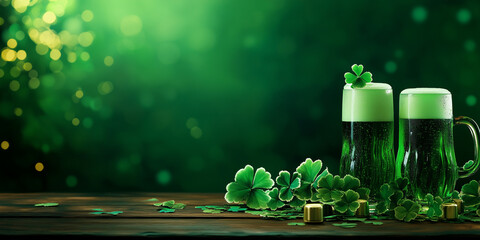 Wall Mural - St patricks day holiday background with copy space illustration