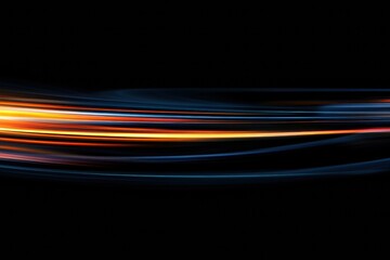 Aufkleber - Colorful light streaks create a dynamic visual experience against a dark background in a mesmerizing display of motion. Generative AI