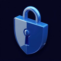 Poster - A sleek blue padlock symbolizing security and protection against cyber threats.