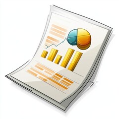 Poster - Colorful report featuring charts and graphs, illustrating data trends and analysis.
