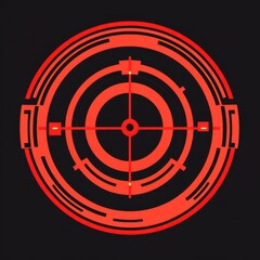Poster - A bold red target emblem on a black background, symbolizing precision and focus.