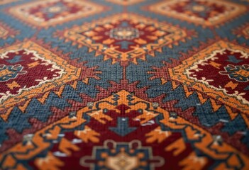 Poster - A Tapestry of Colors and Patterns in a Woven Rug
