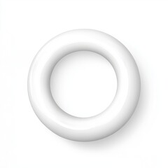 Poster - A minimalist white circular object on a clean white background, embodying modern design and simplicity.