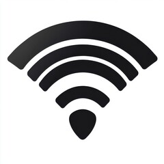 Poster - Black wireless internet symbol on a clean white background, representing connectivity and technology.
