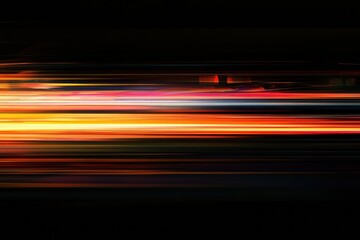 Aufkleber - Colorful abstract light streaks create a dynamic visual experience in a dark setting during nighttime. Generative AI