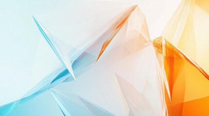 Leinwandbilder - Colorful abstract 3D shapes create a dynamic visual composition with angular forms and smooth gradients. Generative AI