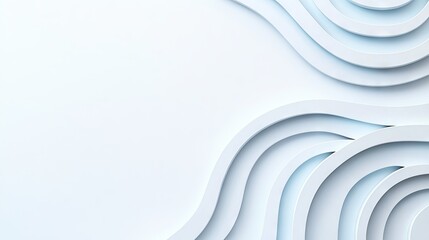 Poster - An artistic architectural concept with a white background and wave patterns.