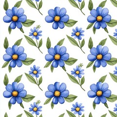 A seamless pattern featuring hand-painted watercolor wildflowers.