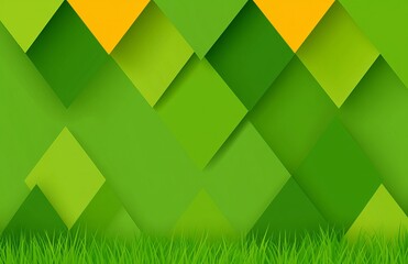 Poster - Abstract background featuring a green triangular geometric pattern with a textured design, modern illustration.