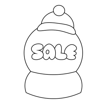 Christmas Snow globe ball of the word Sale in black and white