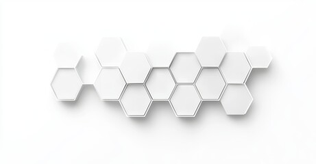 Poster - Isolated, transparent  background featuring a simple, repeating hexagon grid pattern.
