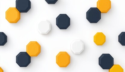 Poster - An Oriental-style geometric pattern with a gold hexagon and striped lines, provided as a png with a transparent background.