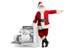 © Ljupco Smokovski - Santa Claus pointing and leaning on a dishwasher
