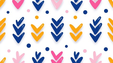 Poster - A vibrant modern pattern featuring geometric triangles, ideal for retro textiles or vintage wallpaper designs.