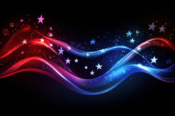 Poster - Flowing fabric texture of American flag with stars and stripes design showcasing vibrant colors and movement. Generative AI