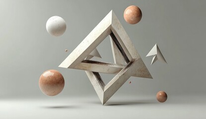 Poster - Abstract 3D rendering of geometric shapes.