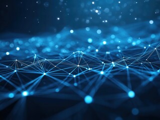 Poster - Abstract blue network connection.