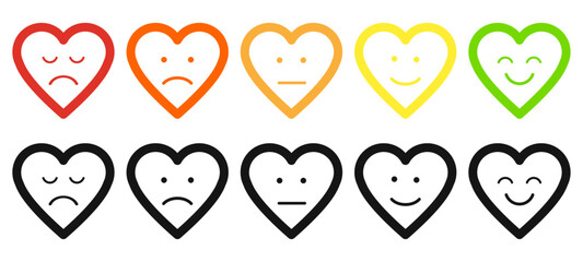 Poster - Love Emoji feedback icon set rating happy neutral sad emoji emotions icons customer satisfaction smiley good bad medium ace reaction colorful service