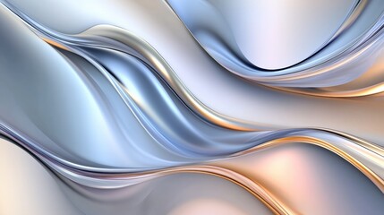 Aufkleber - Abstract 3D design featuring flowing waves of soft colors and smooth curves creating a calming visual experience in a modern style. Generative AI