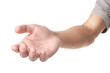 © New Africa - Offering help. Man reaching his hand on white background, closeup