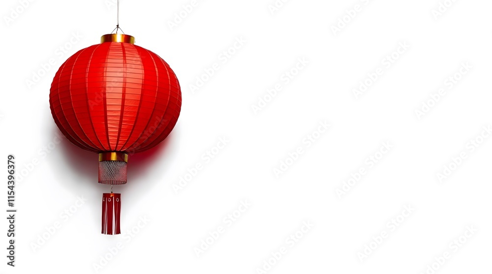 Traditional Asian Chinese lantern with elegant tassels and gold accents ...