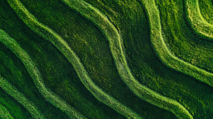 Wall Mural - Lawn grass texture background. top view from drone. Pinnacle. Illustration