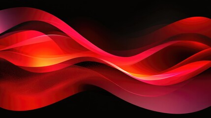 Poster - Vibrant Red Waves Flowing Across a Dark Background in Motion