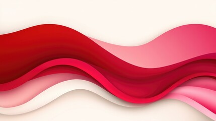Poster - Abstract Wavy Design in Red and Pink Tones for Background Use