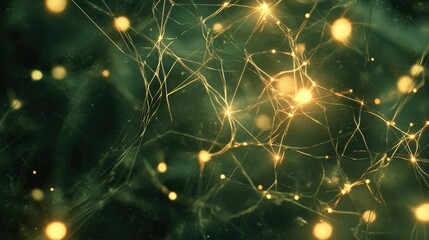 Poster - Abstract Glow of Golden Light on Dark Background with Fine Lines