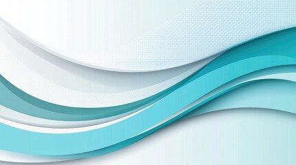 Poster - Abstract Waves in Light Teal and White Background Design Elements