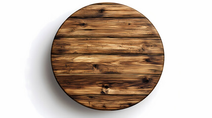 Wall Mural - A top view of a round wooden table showcasing its rich grain and texture, perfect for rustic or contemporary decor. transparent background. Pinnacle. Illustration
