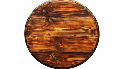 Wall Mural - A top view of a round wooden table showcasing its rich grain and texture, perfect for rustic or contemporary decor. transparent background. Pinnacle. Illustration