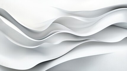 Poster - Elegant Flowing White Textures with Soft Curved Patterns