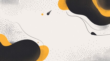Poster - Abstract Pattern Design with Soft Curves and Bold Yellow Highlights