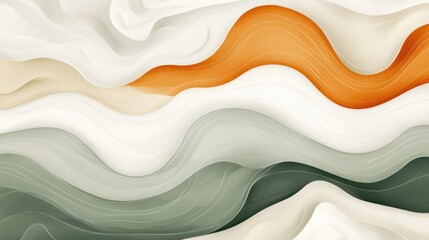 Poster - Wavy Abstract Patterns in Earthy Tones with Smooth Textures