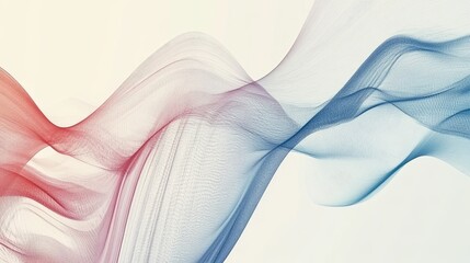 Poster - Abstract flow of red and blue waves creating a serene atmosphere