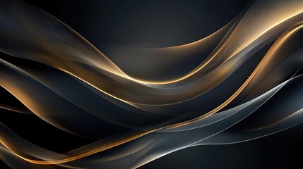 Poster - Elegant flowing waves of light with smooth gradients and shadows