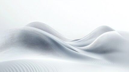 Poster - Abstract White Waves with Soft Curves and Textured Surface Design