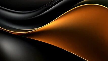 Fototapete - Video with shimmering gold wave flowing over an abstract black background offers elegance and luxury.
Dynamic motion design with sleek golden curves creates a sophisticated visual.