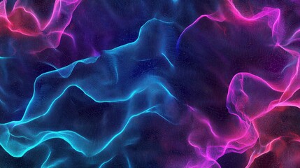 Poster - Colorful Abstract Waves with Vibrant Blue and Pink Hues