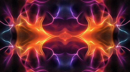 Poster - Colorful Abstract Lights and Shapes in Symmetrical Design