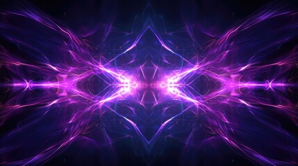Poster - Abstract Digital Artwork with Vibrant Purple Light Effects