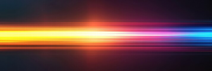 Aufkleber - Colorful light streaks create an energetic visual display across a dark background in a vibrant abstract composition. Generative AI