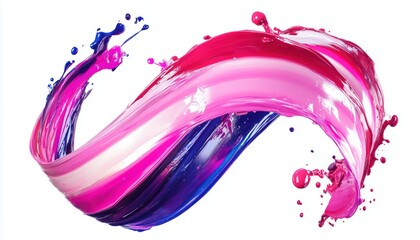 Poster - Vibrant Elements: Render, Abstract Brush Strokes, Paint Splashes, Splatters, Full Curls, Artistic Spirals, And Bold Ribbons For Artistic Expression.